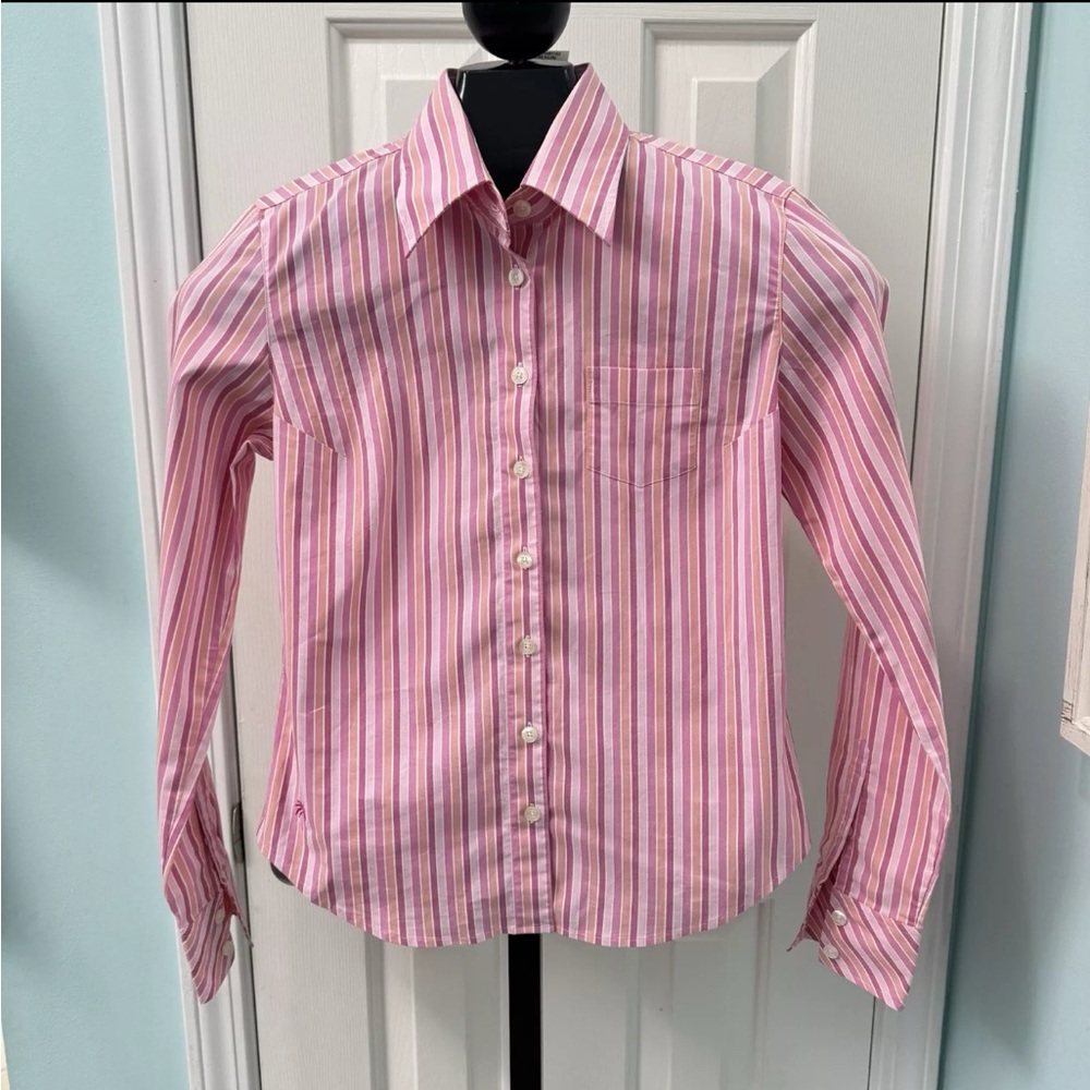 Lilly Pulitzer Vintage White Tag Women’s Size 0 Pink White Striped Blouse